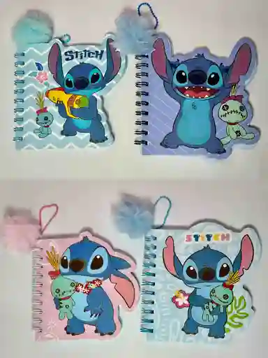 Agenda Argollada Stitch Y Llavero Peluche