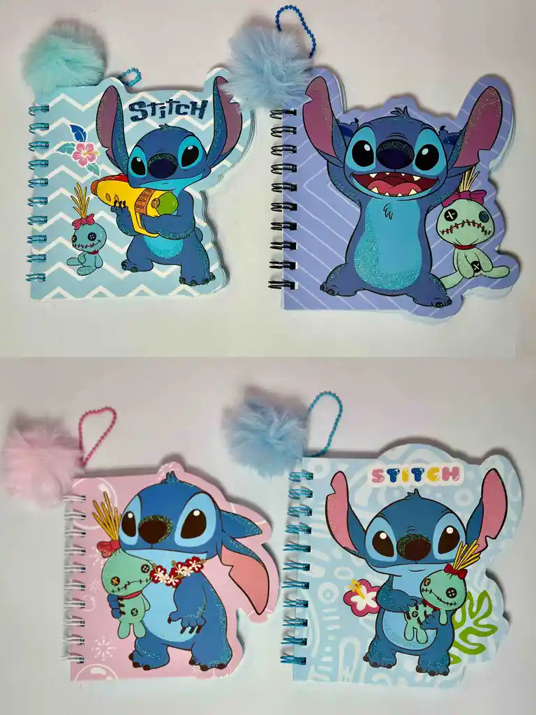 Agenda Argollada Stitch Y Llavero Peluche