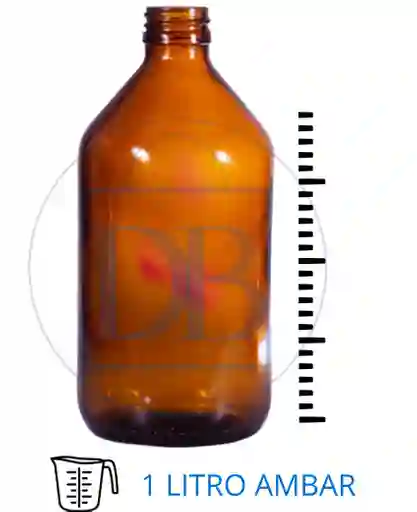 Frasco Vidrio 1 Litro Ambar