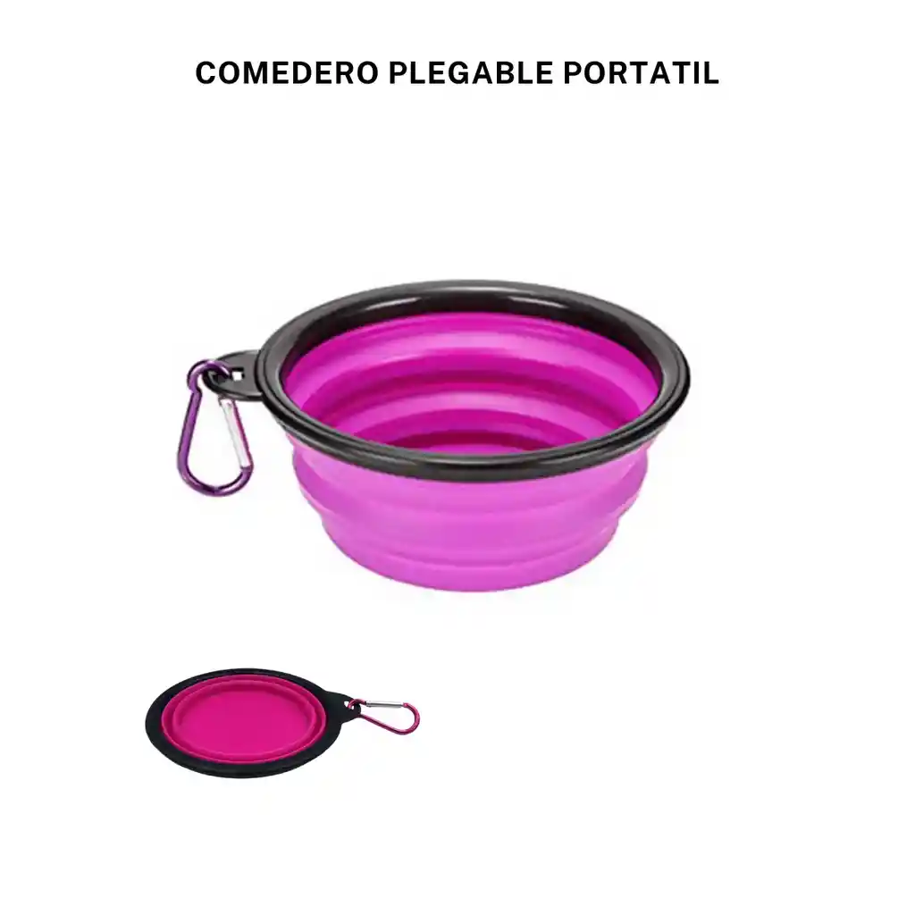 Bebedero Portatil + Comedero Plegable Para Mascotas 2 En 1