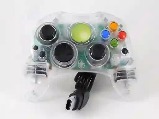 Control Alámbrico Compatible Con Xbox Clásico Cristal Transparente