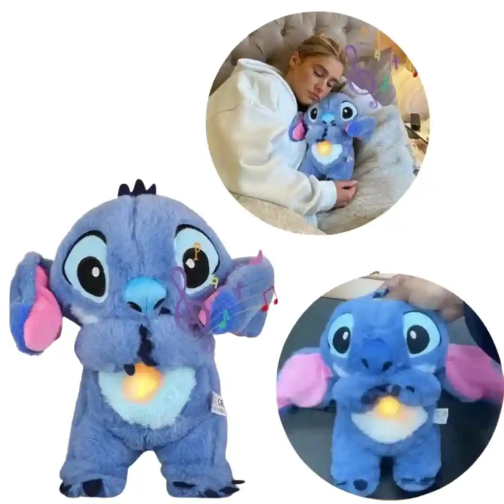 Muñeco De Peluche Stich Que Respira Con Luz Y Sonido