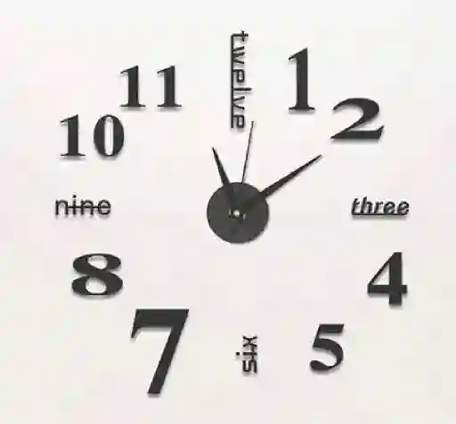 Reloj Pared, 40cm Diseño Pegatina Sticker 3d Reloj De Pared