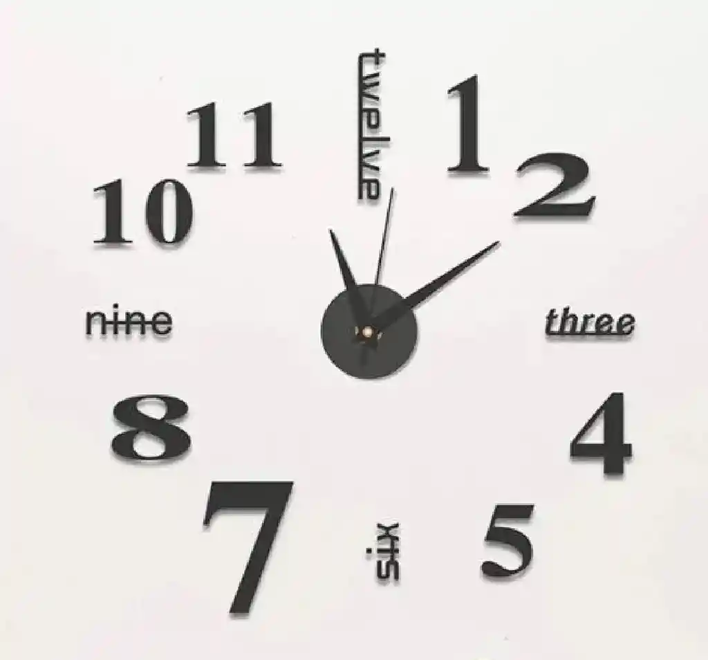 Reloj Pared, 40cm Diseño Pegatina Sticker 3d Reloj De Pared