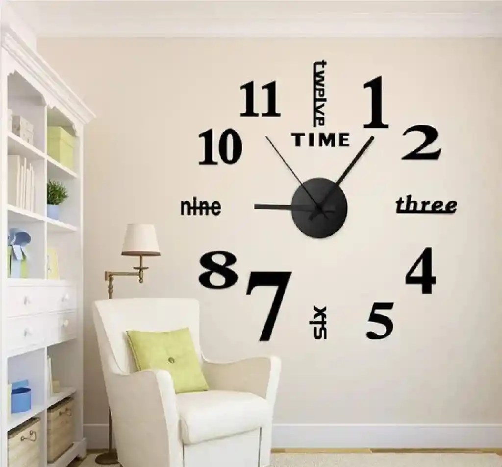 Reloj Pared, 40cm Diseño Pegatina Sticker 3d Reloj De Pared