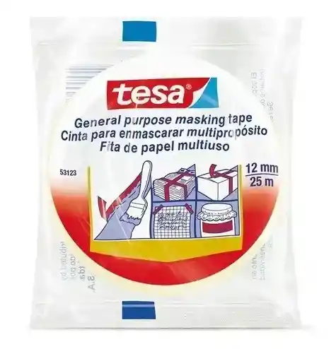 Cinta De Enmascarar Tesa 12mm X 25 Mt