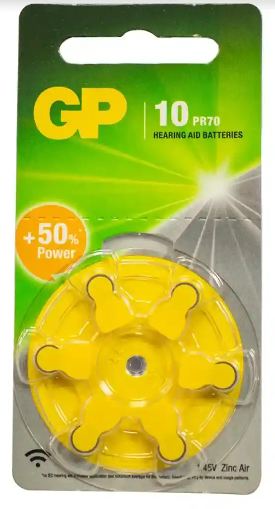 Pila Auditiva Gp 10 Zinc Air 75mah X6