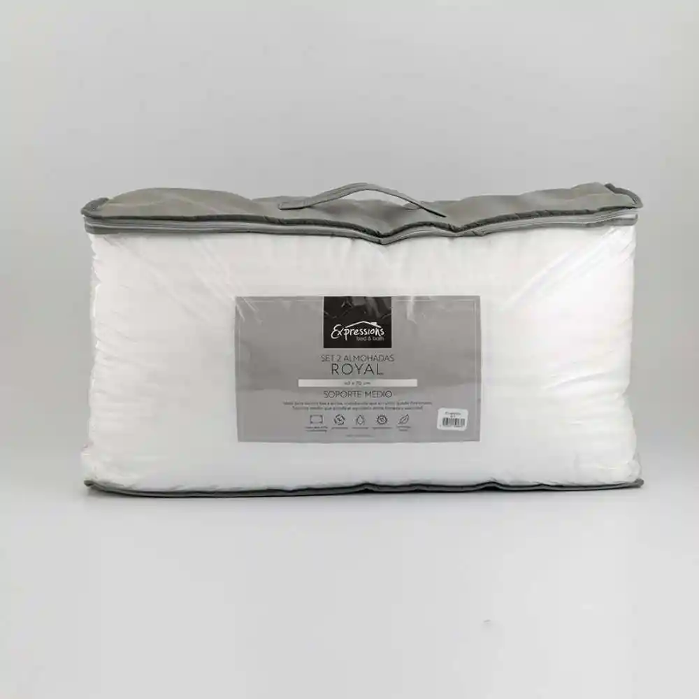 Almohada Expressions Royal 70x40cm Blanco 2 Und Poliester