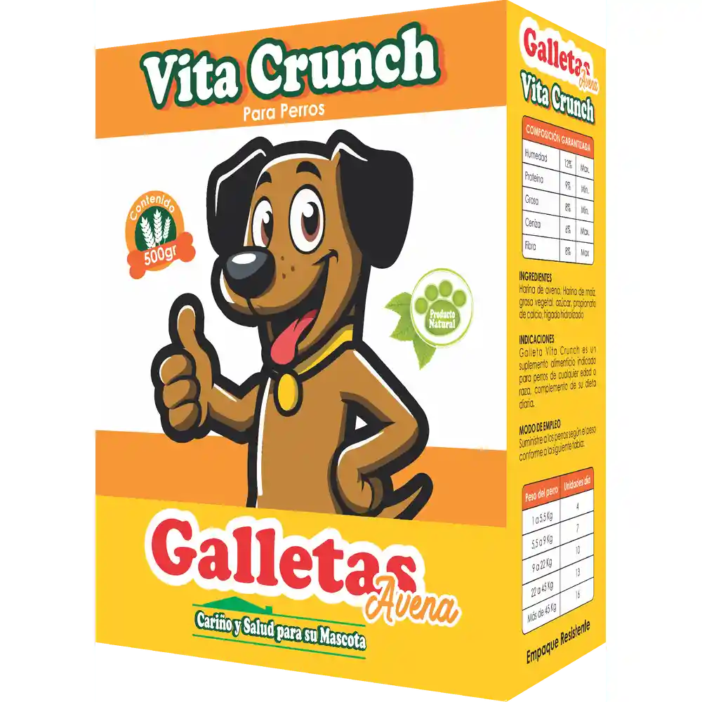 Galletas Para Perro De Avena Vita Crunch 500 Gr Snack Para Perro
