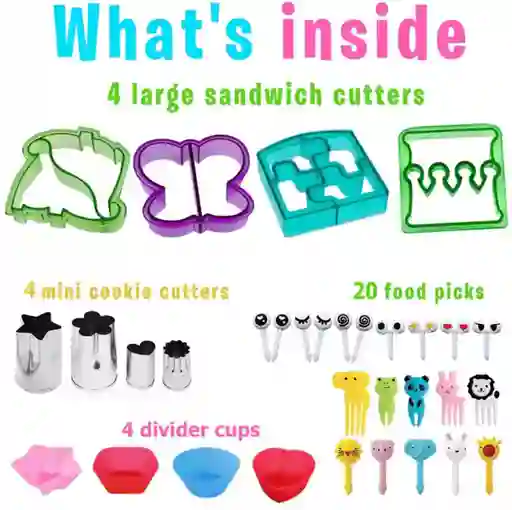 Kit Moldes De Corte Alimentos Loncheras Divertidas