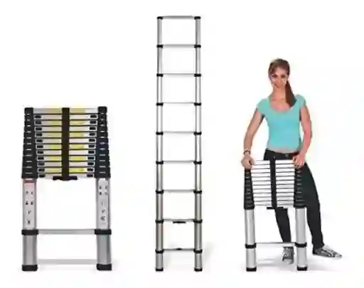 Escalera Telescópica De 13 Pasos Más Escalera 3.8m