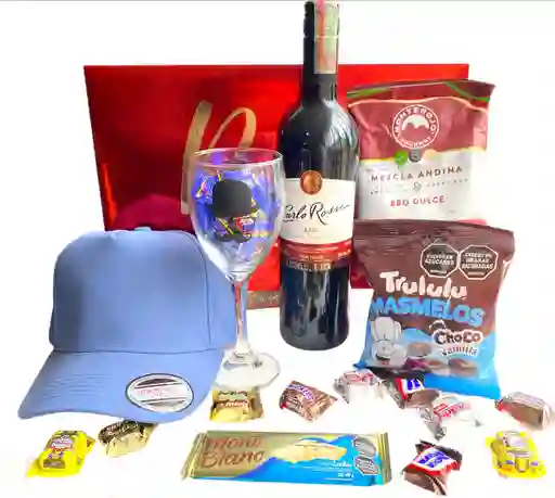 Regalo Especial Kit De Superheroe Especial Con Vino - Regalo Feliz Cumpleaños - Regalo Feliz Dia
