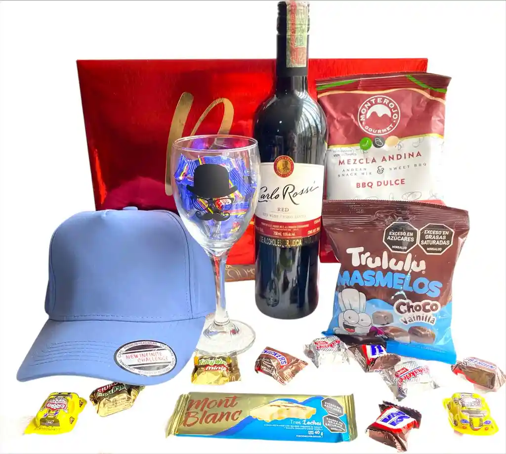 Regalo Especial Kit De Superheroe Especial Con Vino - Regalo Feliz Cumpleaños - Regalo Feliz Dia
