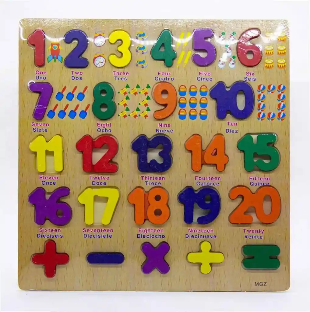 Juego Didáctico Para Encajar Números Madera Para Niños