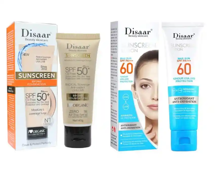 Kit: Bloqueador Spf60 + Bloqueador Con Color Spf50 Disaar
