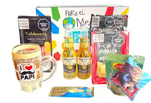 Regalo Especial Dia Del Padre Especial Cervezero Con Coronita, Jarra Y Carnecitas Frias Para Papà - Dia Del Padre - Para El Mejor Papà Del Mundo Ref 14