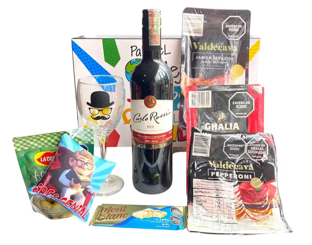 Regalo Especial Dia Del Padre Papi Cariñoso Con Vino Y Carnecitas Frias Para Papà - Dia Del Padre - Para El Mejor Papà Del Mundo Ref 15