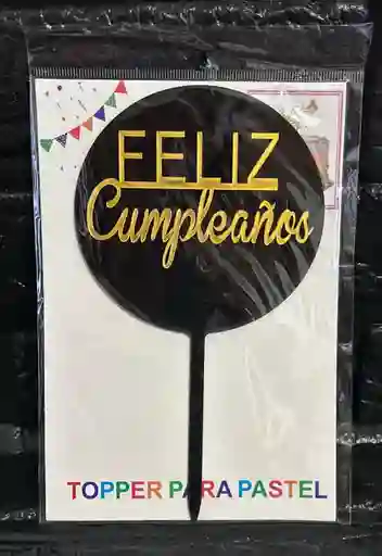 Topper / Toppers Feliz Cumpleaños Acrilico 17cm