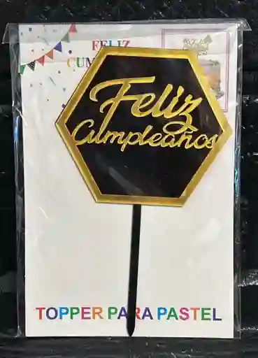 Topper / Toppers Feliz Cumpleaños Acrilico 17cm