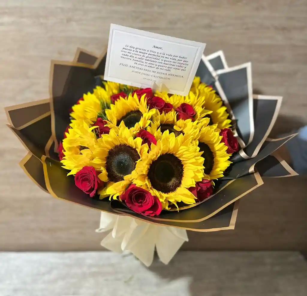 Buquet Con Girasoles