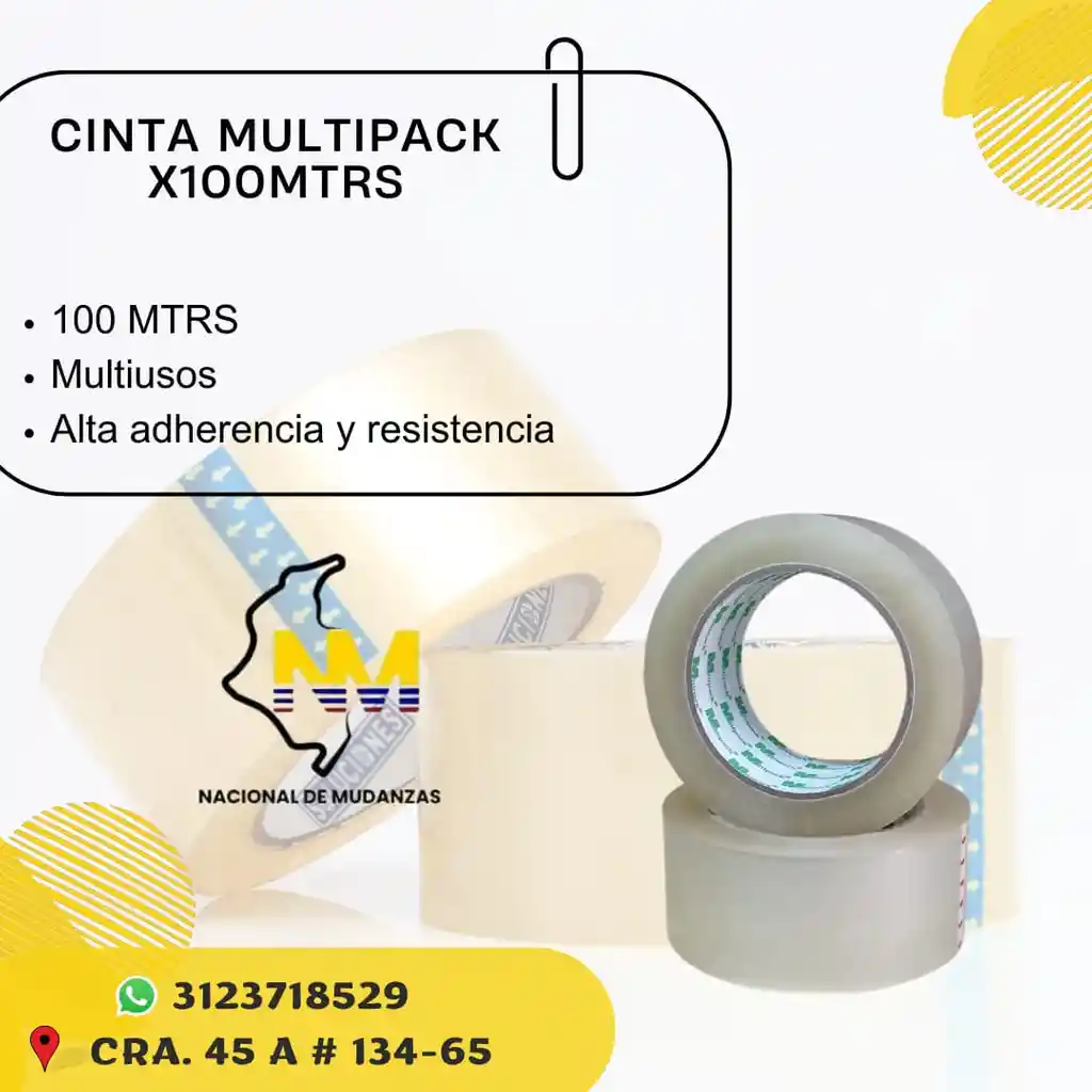 Cinta Transparente Multipack X 100 Mtrs