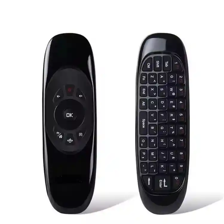 Control Smart Tv Con Teclado Negro