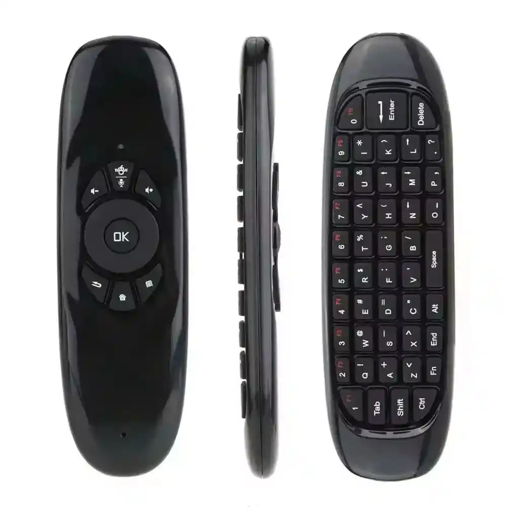 Control Smart Tv Con Teclado Negro