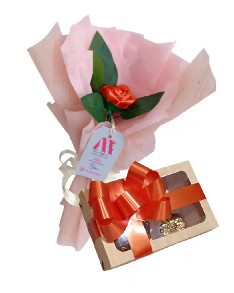 Rosa Solitaria Con Chocolates