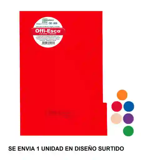 Carpeta Plástica Oficio Con Gancho Legajador Colores Surtidos Offi Esco Oe-809