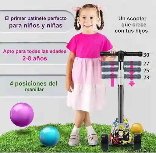 Scooters Para Niñas, Scooter Para Niños Niñas 3-12 Años