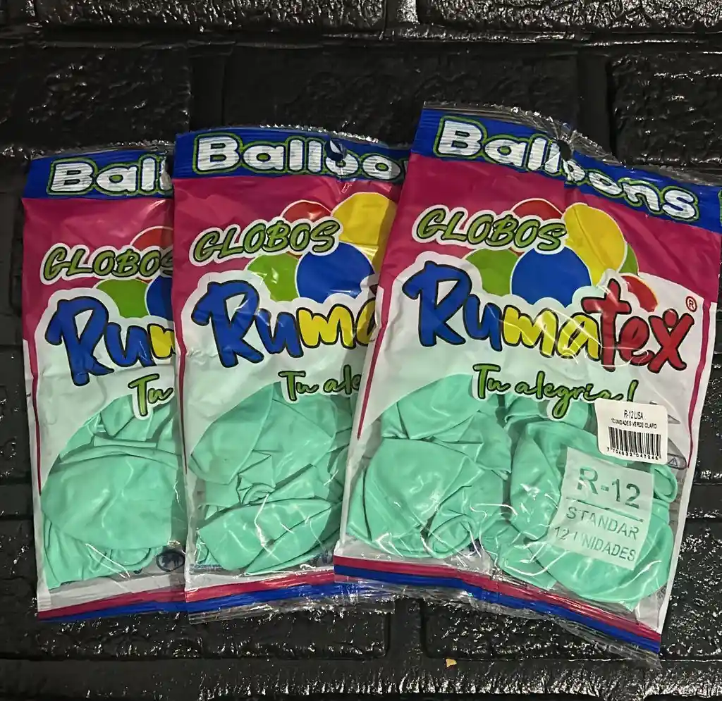 Bombas Globos R-12 Verde Menta Rumatex X12 Unidades