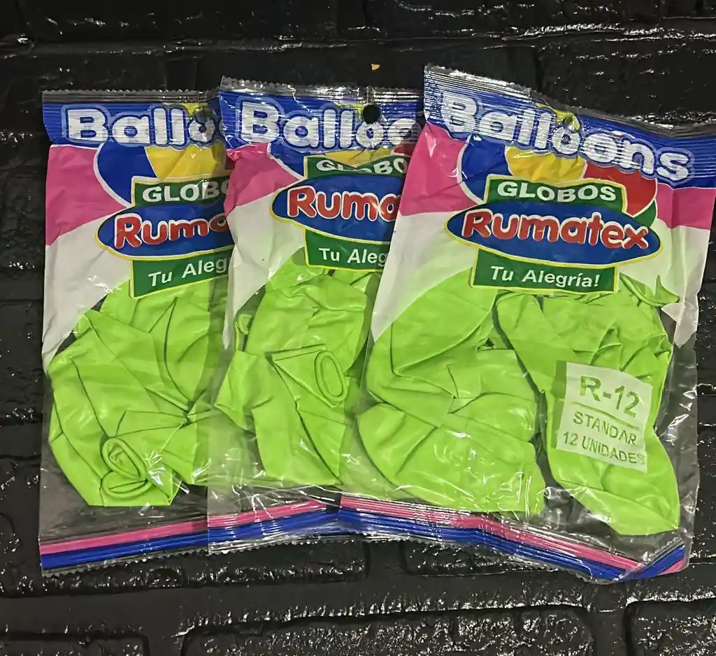 Bombas Globos R-12 Verde Manzana Rumatex X12 Unidades