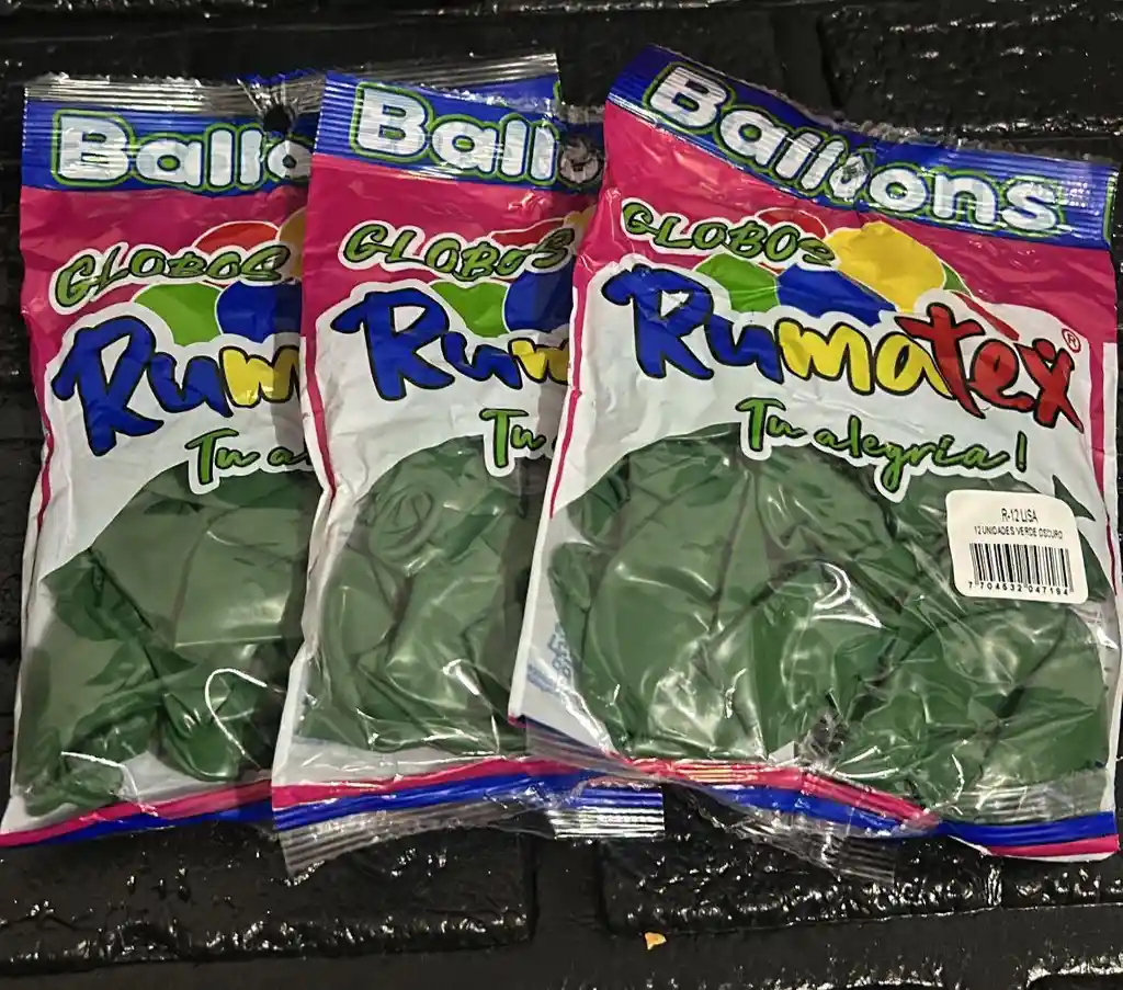 Bombas Globos R-12 Verde Oscuro Rumatex X12 Unidades