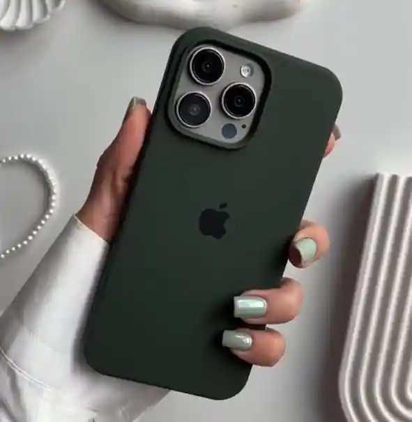 Silicone Case Iphone 14 Pro Max - Verde Oscuro