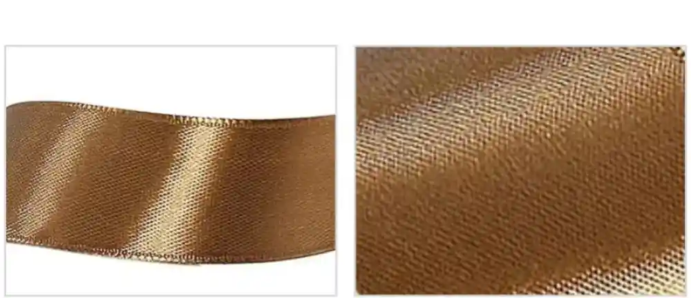 Cinta Listón De Tela Lisa Satinada Color Café 2,5cm X2 Metros