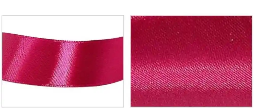 Cinta Listón De Tela Lisa Satinada Color Fucsia 2,5cm X2 Metros