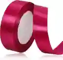 Cinta Listón De Tela Lisa Satinada Color Fucsia 2,5cm X2 Metros