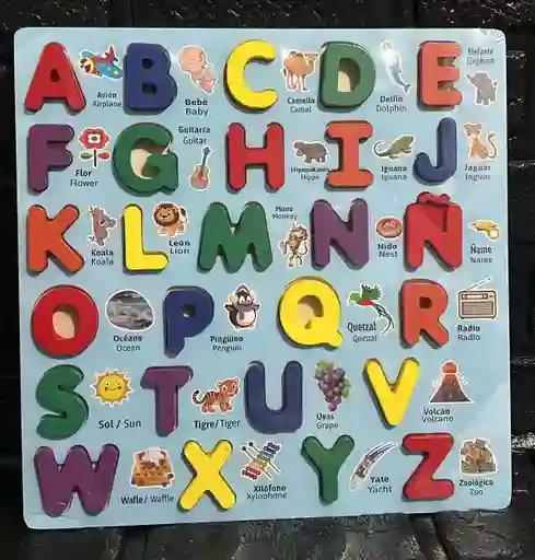 Rompecabezas Abecedario Madera Juego Didactico 30x30