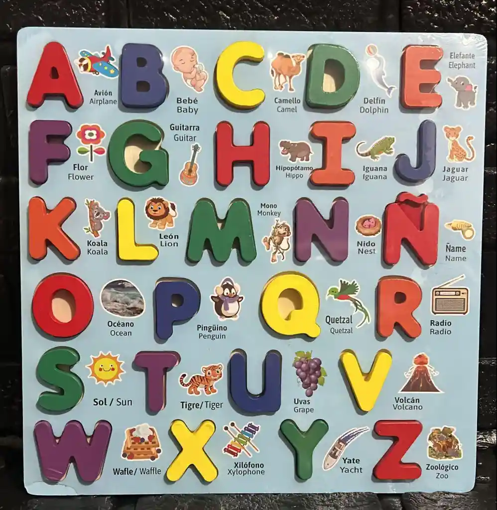 Rompecabezas Abecedario Madera Juego Didactico 30x30