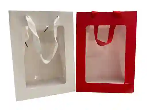 Bolsa Ventana Regalo Roja Y Blanca Pequeña