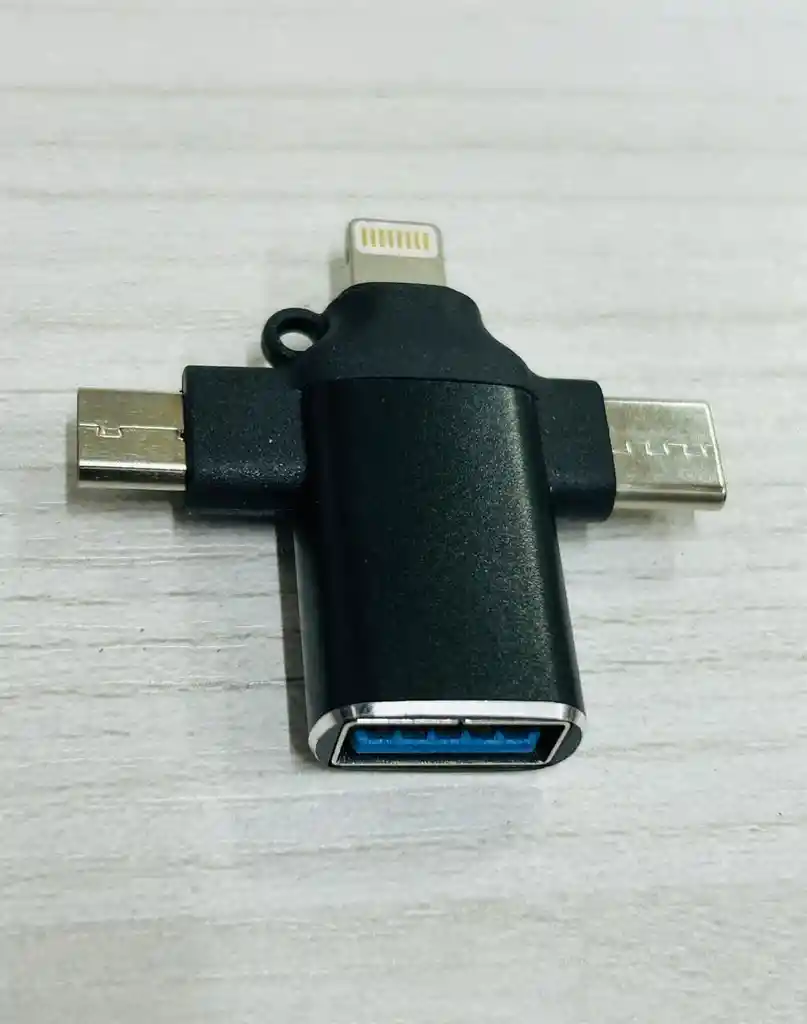 Convertidor Usb Hembra 3.0 A Lightning, Tipo C Y Micro Usb