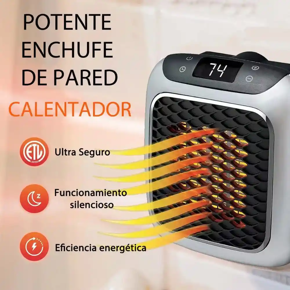 Calentador Ventilador De Aire Caliente Electrico Regulable Portatil 800w