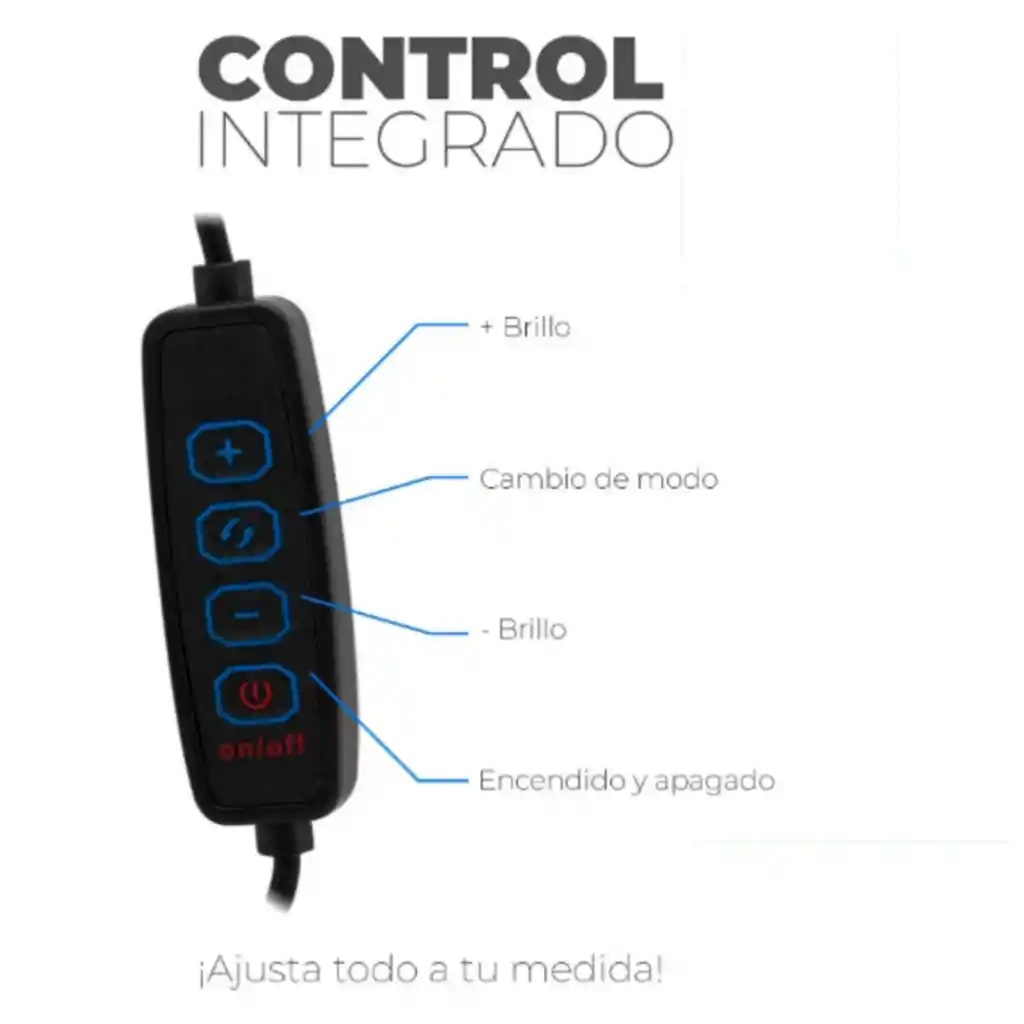 Aro De Luz Con Clip 3 Tonos De Luces