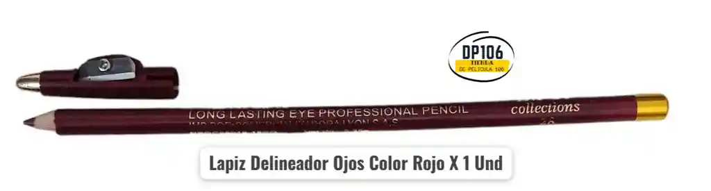 Lapiz Delineador Ojos Color Rojo X 1 Und