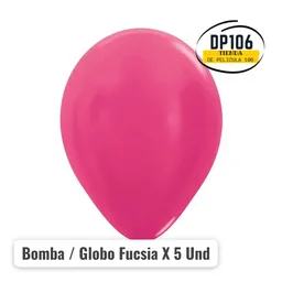 Bomba / Globo Fucsia X 5 Und