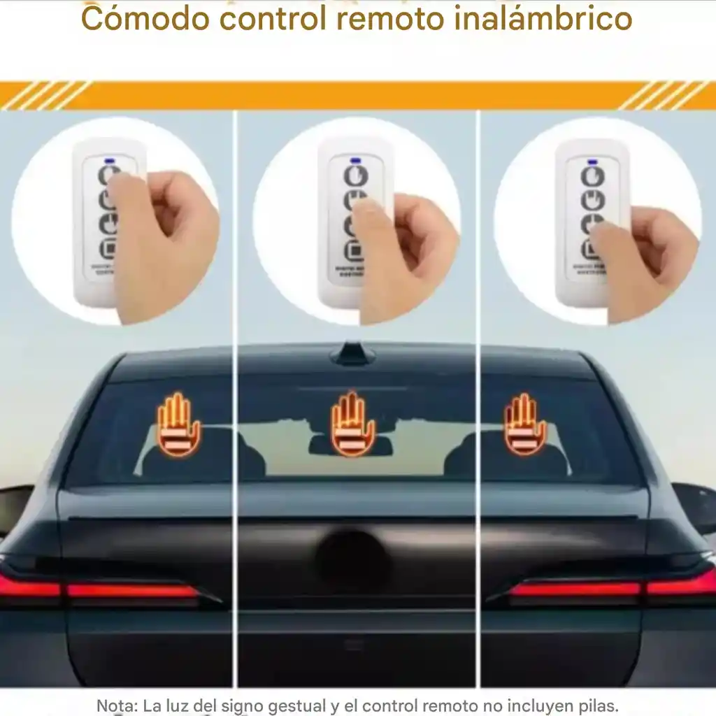 Señal Mano Led Para Auto Con Luz De Gestos Mano Dedos