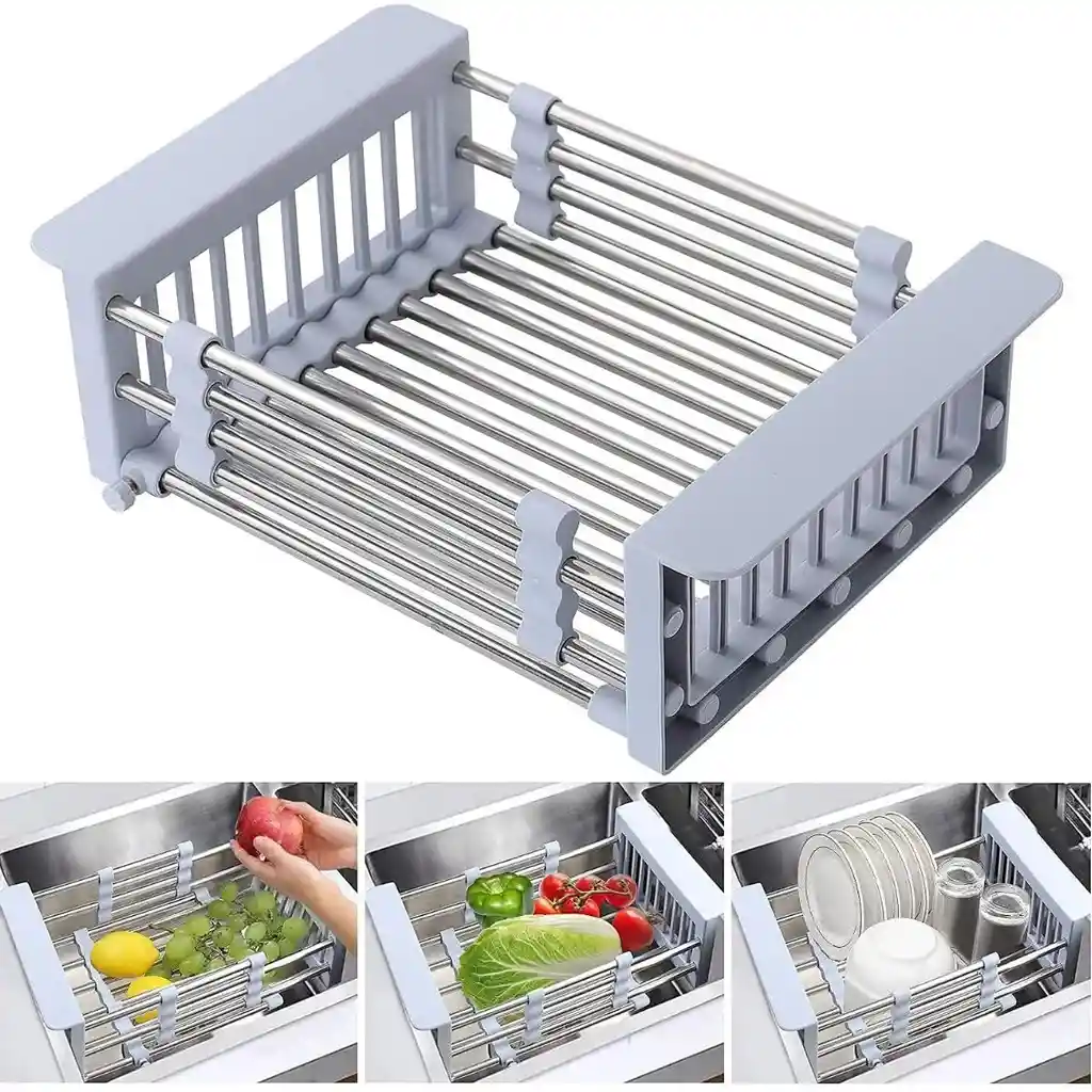 Escurridor Organizador Multiusos Ajustable Acero Inoxidable