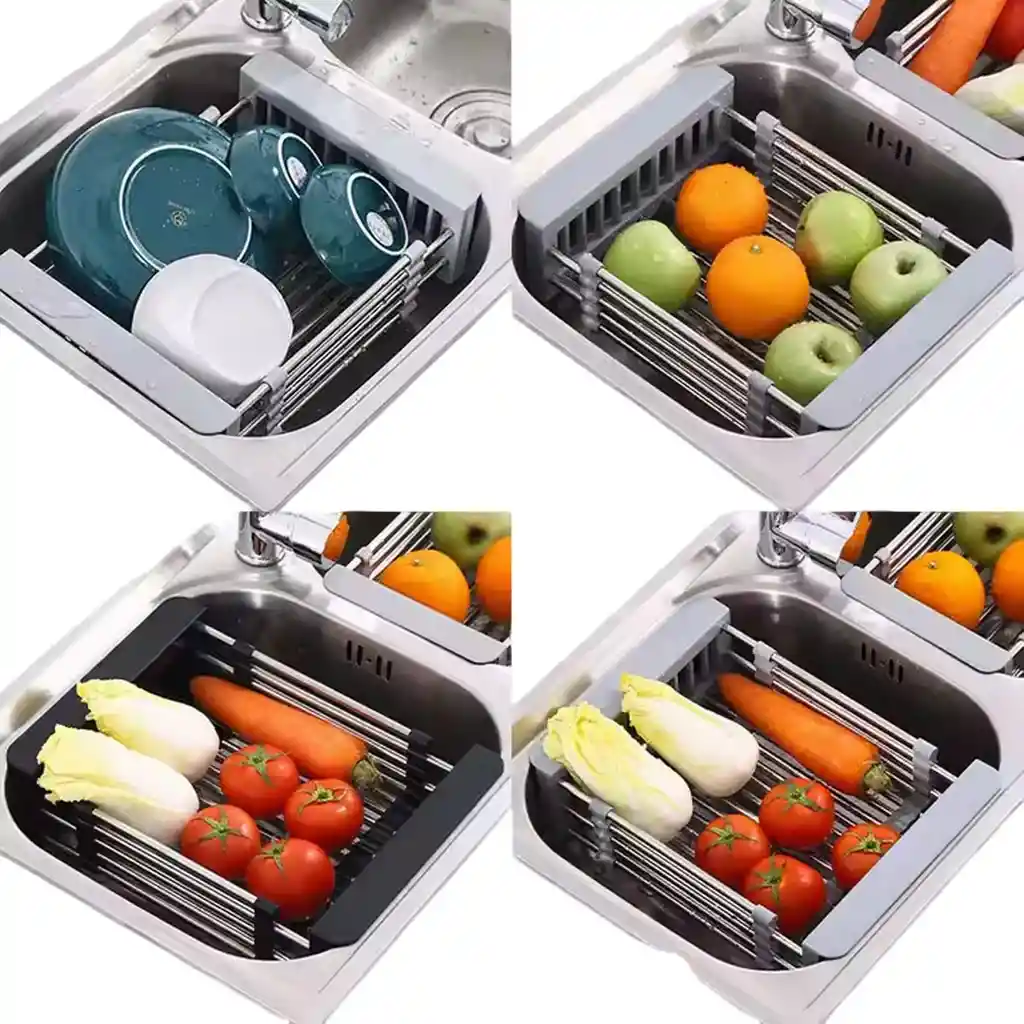 Escurridor Organizador Multiusos Ajustable Acero Inoxidable