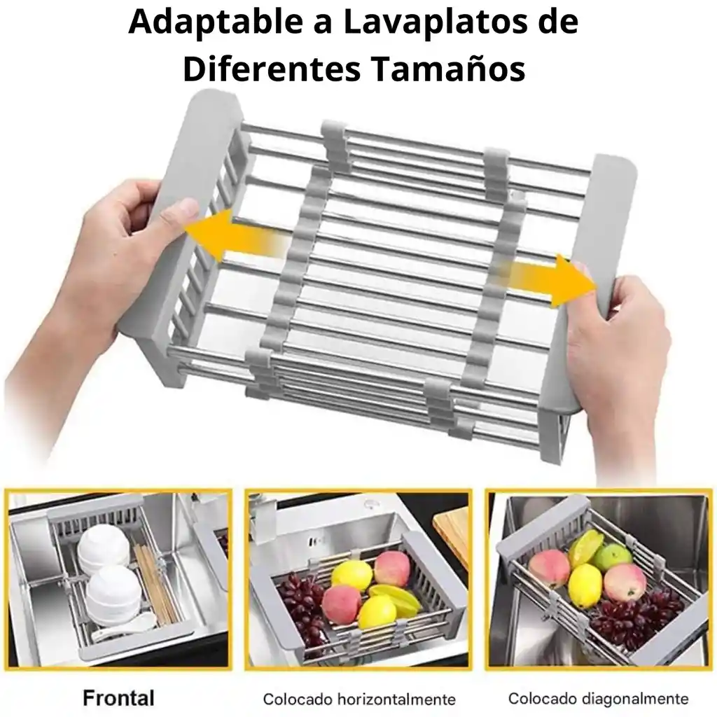 Escurridor Organizador Multiusos Ajustable Acero Inoxidable