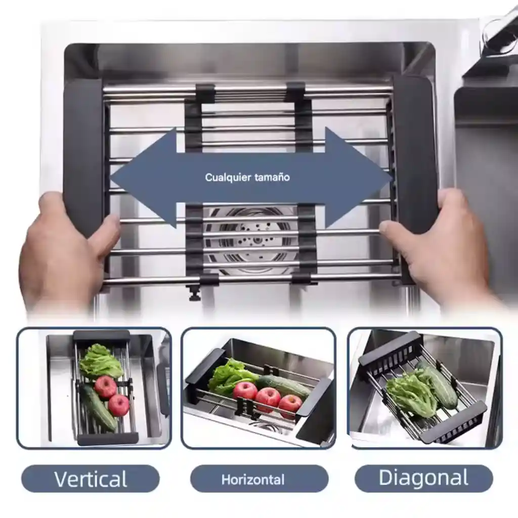 Escurridor Organizador Multiusos Ajustable Acero Inoxidable